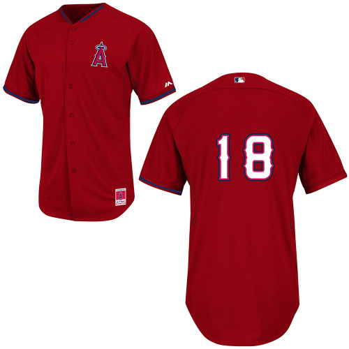 Gordon Beckham #18 MLB Jersey-Los Angeles Angels of Anaheim Men's Authentic 2014 Cool Base BP Red Baseball Jersey